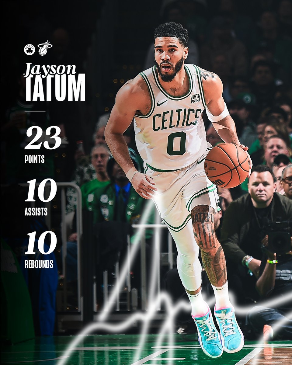 A signature performance ✍🏽 First career playoff triple double for @jaytatum0