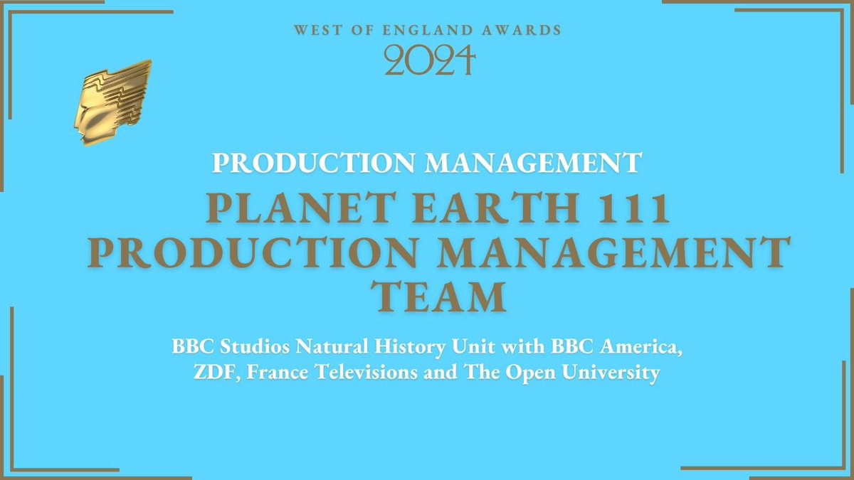 Our Production Management category award goes to the stellar Planet Earth 111 Production Management Team, @BBCStudios Natural History Unit. A massive congratulations! #RTSWOE