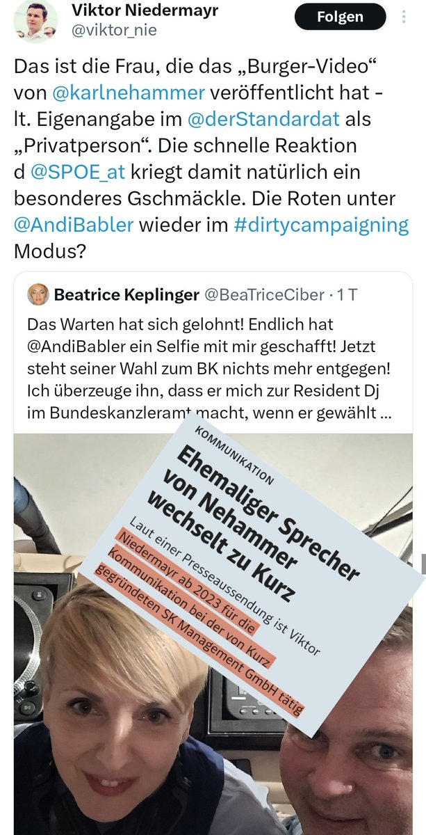 Das ist Viktor. 

Viktor arbeitete für die #oevp und jetzt arbeitet Viktor für Sebastian #Kurz. Als 'agent communicateur', laut seinem Profil. Der Großteil seines Lebens wurde von der Partei und Steuergeldern finanziert. Jetzt bekommt er sein Geld vom Sebastian um ihm…