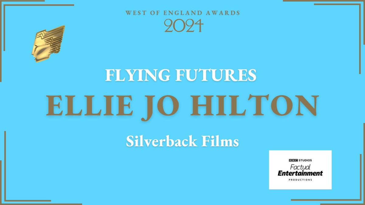 Our Flying Futures category showcasing the outstanding emerging talent behind the camera is supported by @BBCStudios Factual Entertainment Productions. Let’s all join in congratulating this year’s amazing category winner @Ellie_Jo_Hilton! #RTSWOE