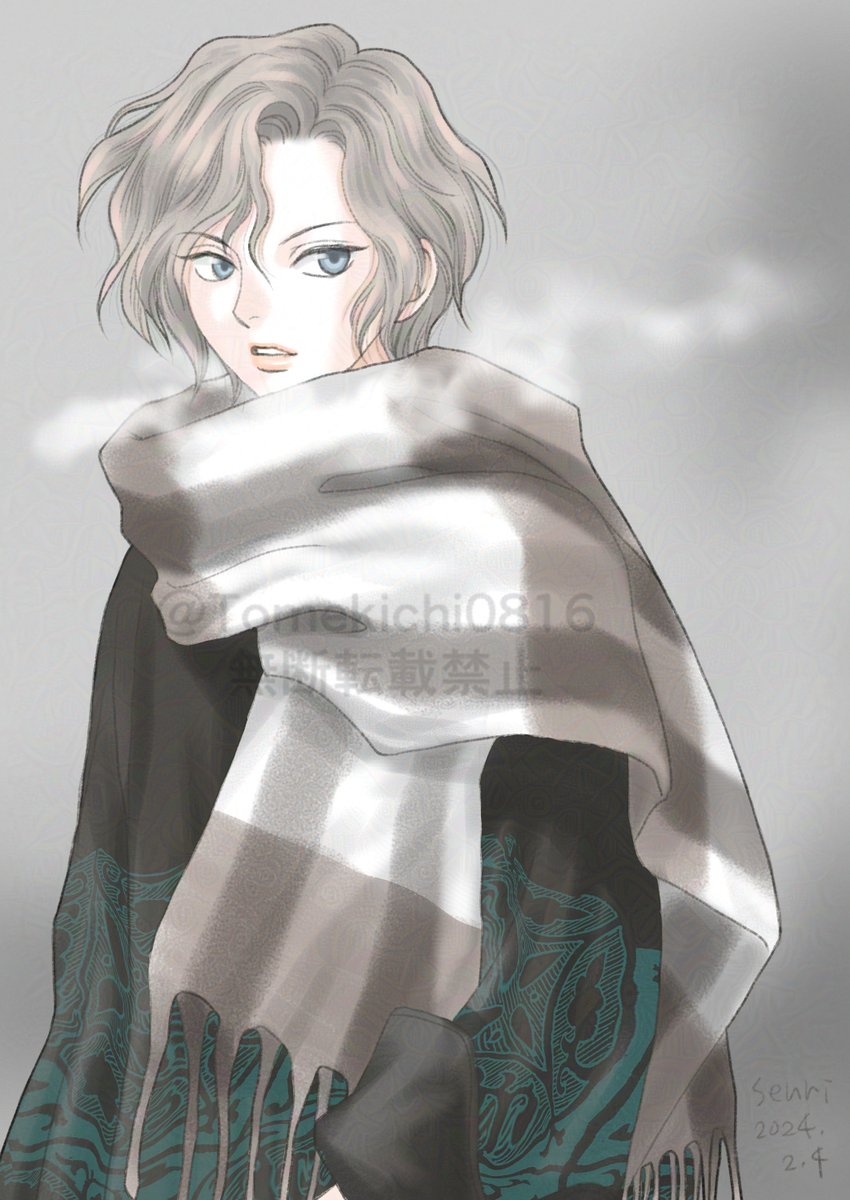 solo looking at viewer short hair blue eyes simple background long sleeves 1boy  illustration images