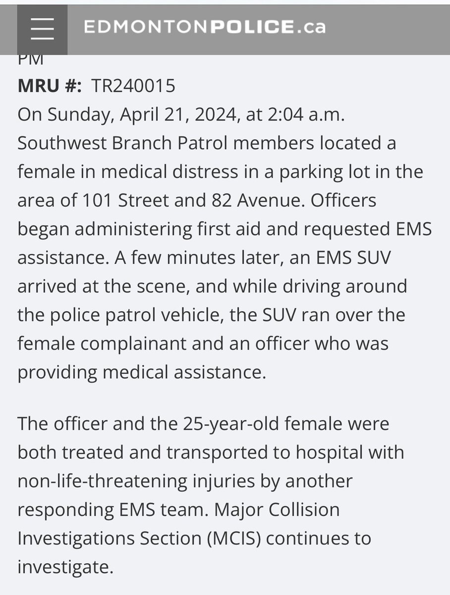 Oh my goodness. This is such an unfortunate situation. I hope everyone is going to be ok. #ems #eps #yeg