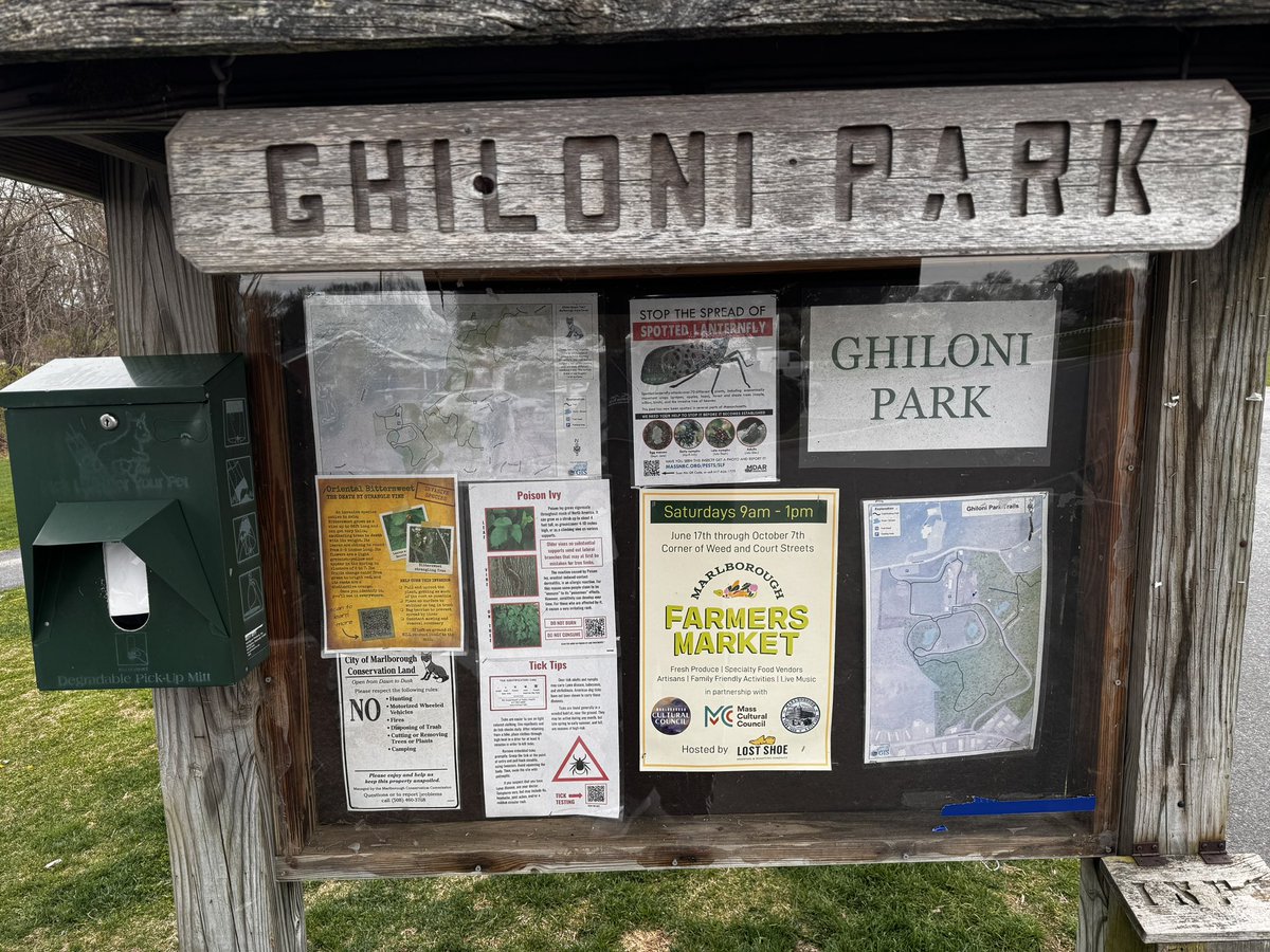 JamieEldridgeMA's tweet photo. Great morning in #Marlborough to hike DCR-purchased Ghiloni Park trail with Mayor Christian Dumais &amp; @MassDCR Com. Brian Arrigo with Marlborough residents! TY to the Mass Hiking Project &amp; Mass Parks for All for highlighting DCR parks &amp; push for bigger investments! #GreenBudget https://t.co/w2y1JbRwEi