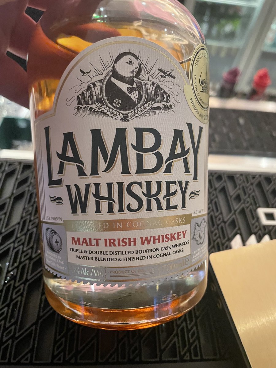 Embarking on an expedition to visit every bar in #Athlone.
Already found one I’ve not had before.
Lambay Single Malt #Whiskey🥃 sure tastes nice at 43%