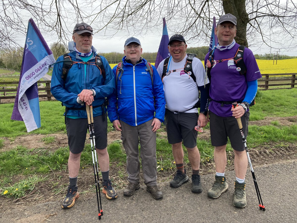 It was an absolute privilege to meet and walk 20 miles with Andy, Mike and Tim today, and to see the live and support they got from the Scottish Borders community. Please support @3dadswalking on their latest journey by joining them or supporting @PAPYRUS_Charity