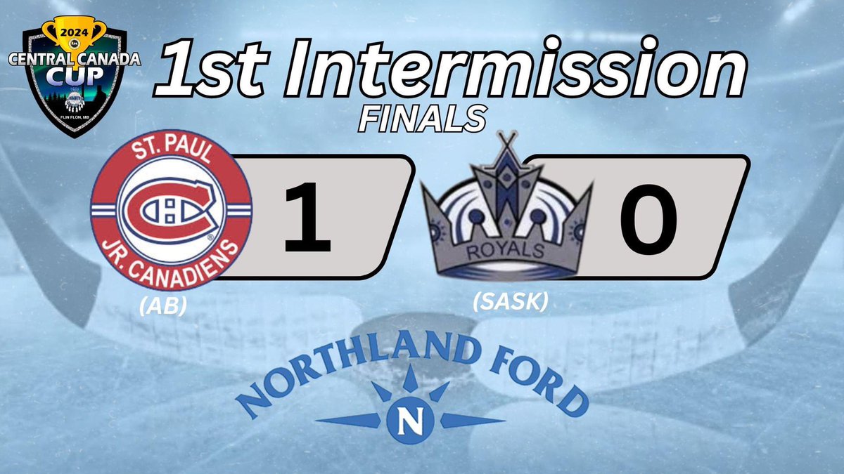 St. Paul Jr. Canadiens lead the Saskatoon Royals 1-0 after one period of the Central Canada Cup Finals! Goal by Quinn Szpak on the power play!

Brought to you by Northland Ford - Flin Flon