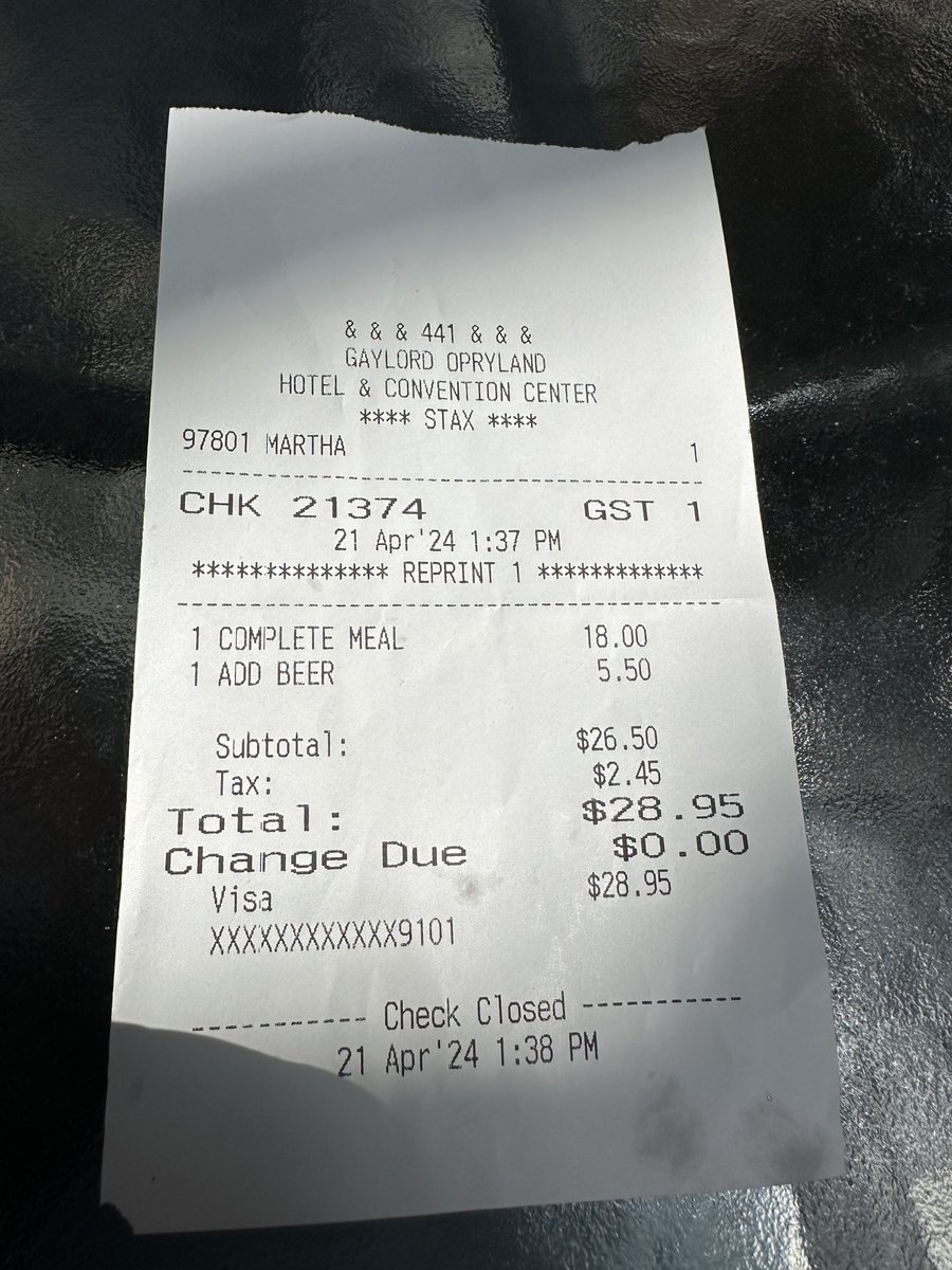Howie’s receipt from lunch. Do you see the problem?