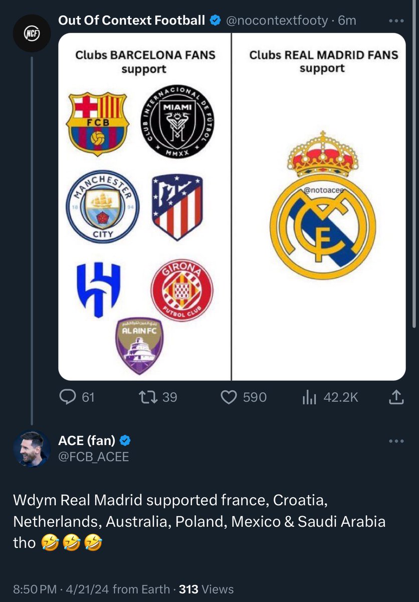 If you ever feel stupid just remember Messi fan do exist