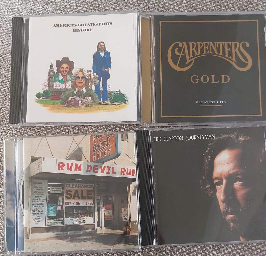 CD finds at local Charity shop.... £1 total for all 4 cds... get in!!! 
#collectingmusic #CDS #ericclapton #paulmccartney
#classicrock #70smusic #collection #charityshop