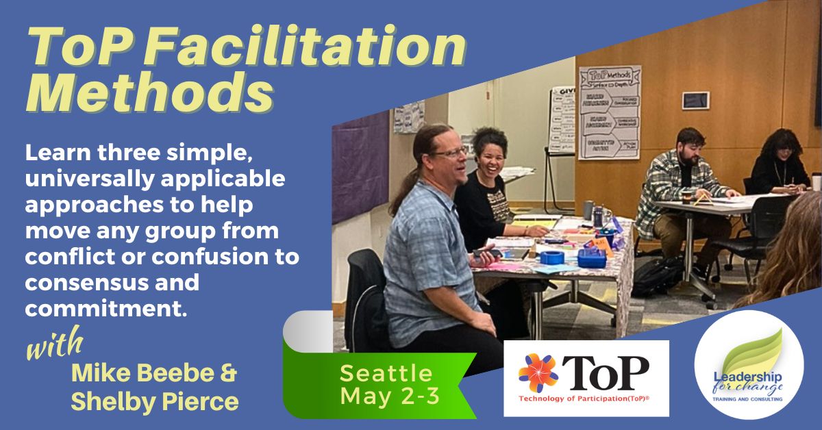 If you've been thinking of taking ToP Facilitation Methods but life has been gettin gin the way, consider joining Shelby Pierce and I at the Pacific Tower May 2-3 in Seattle. You won't regret it! Register here: bit.ly/46WHbTK