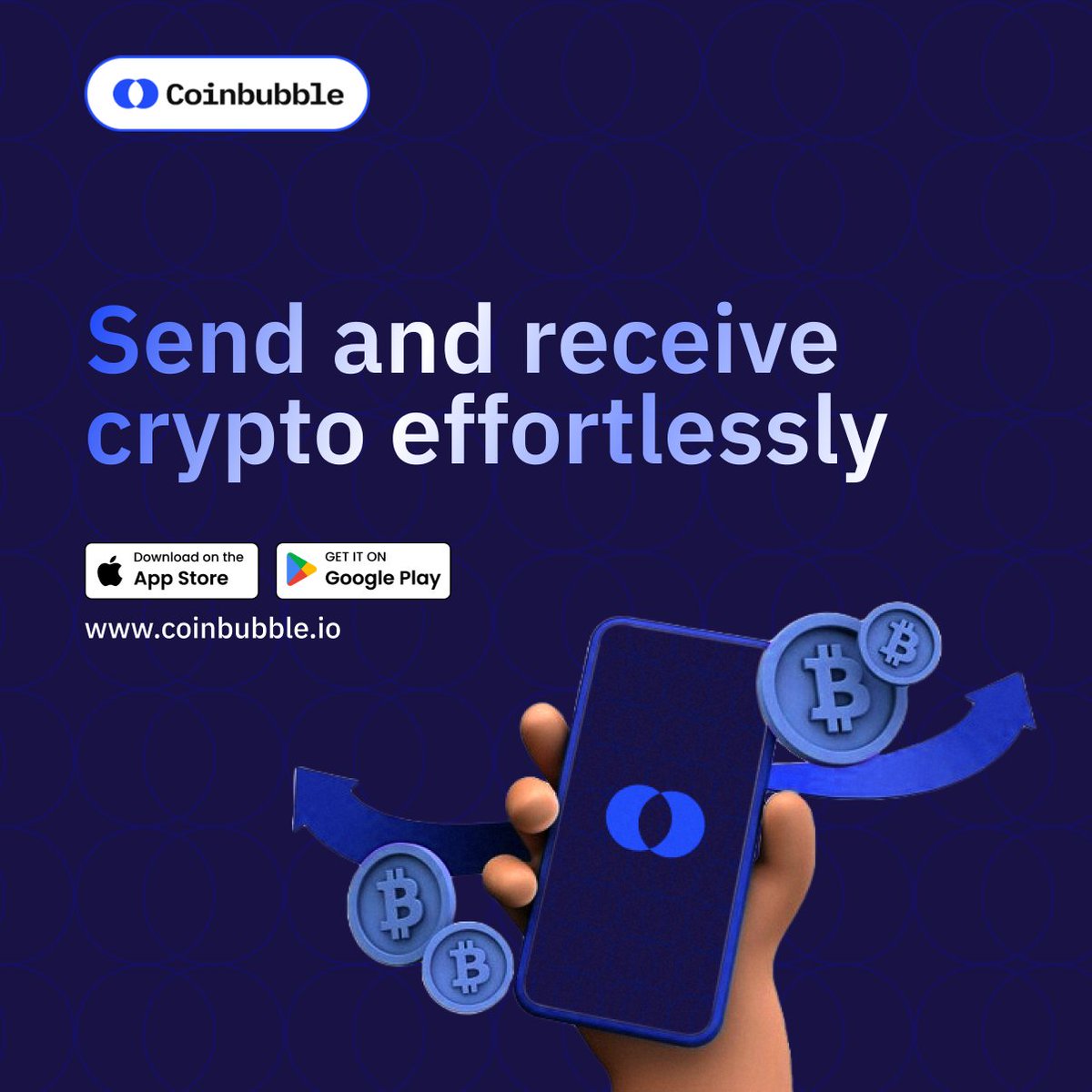 Send and receive crypto with ease!

Bid goodbye to complicated transactions and welcome seamless crypto transfers with Coinbubble.

Download Coinbubble ( play.google.com/store/apps/det…) and join the crypto revolution today!

#coinbubble 
#cryptotrading 
#seamlesspayments