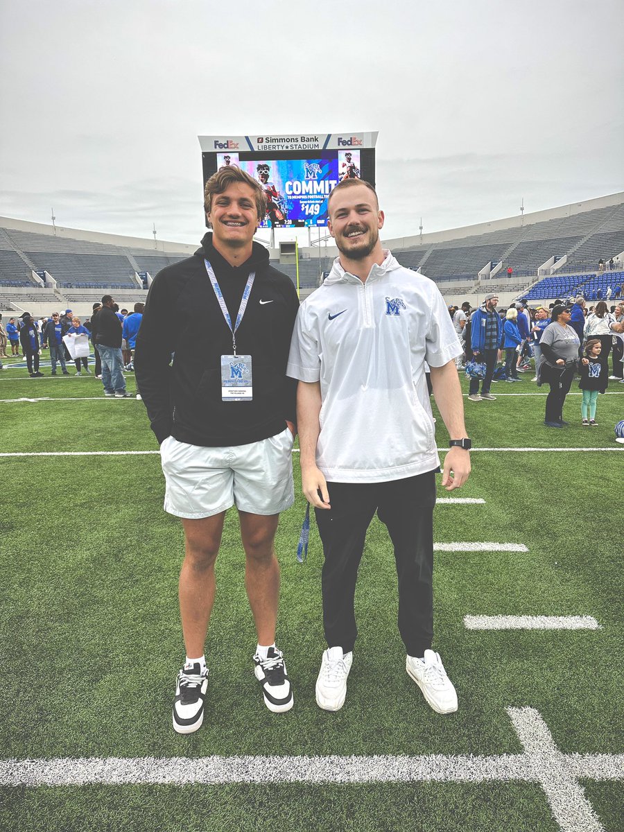 Had an amazing time at @MemphisFB spring game! Go Tigers! #ALLIN @drew15martin @CoachBradSalem @RSilverfield