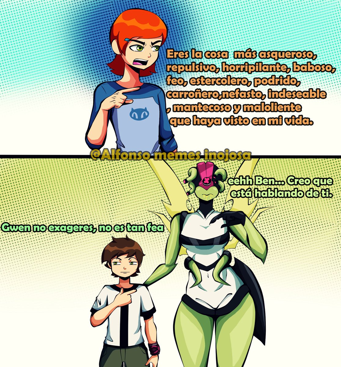 @monocromia02 @TrixTheAlien #Chaquetrixfanart #chaquetrix #fanart #Ben10 #ben10fanart #Ben10Art #Ben10classic #humor le canbiare el diseño a ella