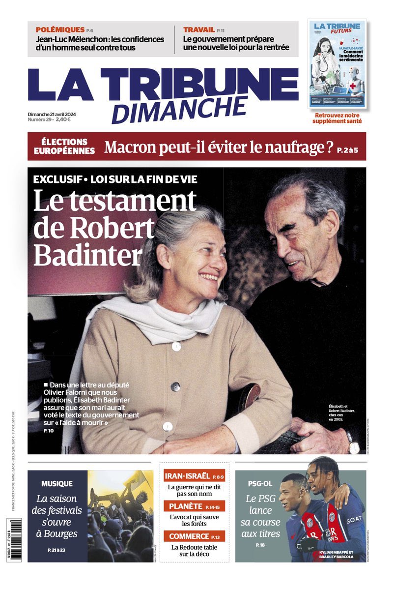 « Paris, le 17 avril 2024

Monsieur le Député,

Le projet de loi relatif à raccompagnement des malades et de la fin de vie débute son parcours parlementaire. Vous en êtes le rapporteur général.

Depuis de nombreux mois et plus encore récemment, j’ai pu constater que la parole de