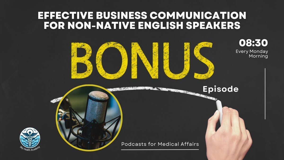 HealthSkyAcad's tweet image. We have just released a bonus episode:
Watch now on Youtube: &quot;Business Communication for Non Native English Speakers&quot; 👉 buff.ly/4aJmRIo

#BusinessCommunication #NonNativeEnglish #MedicalAffairs #professionaldevelopment 

Contact us, all our links: buff.ly/3VXbszY