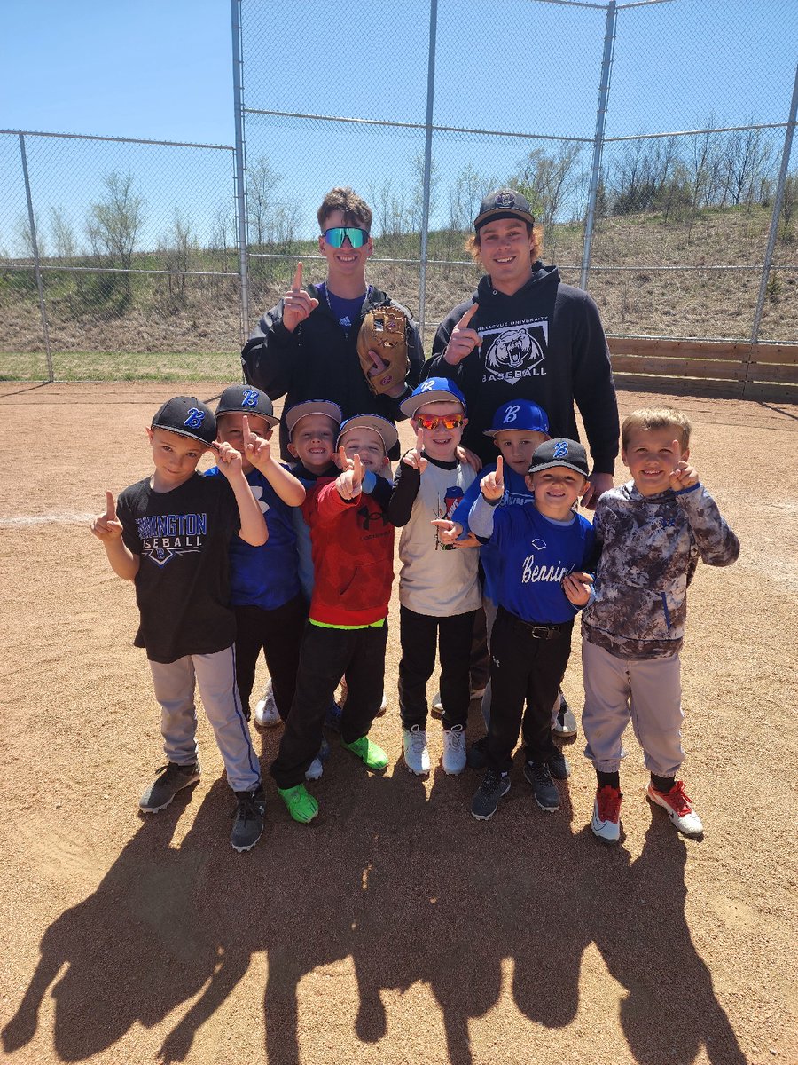 Thank you @BUBruinBaseball for lending us some players to help teach the game to my 7u Bennington team.