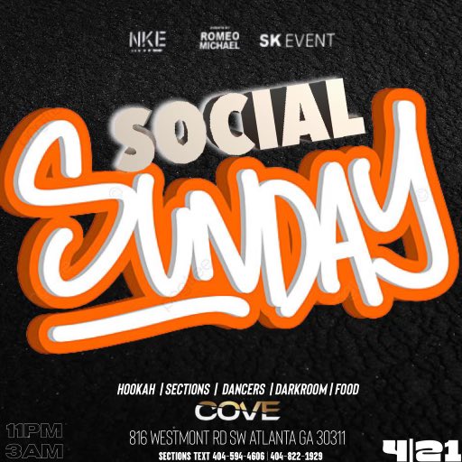 Social Sunday In da cut !! If you in atl Sexy Gogo boys Dark room Sections bottle service and more