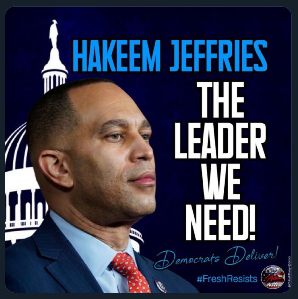 Drop a 💙 and retweet if you agree, Hakeem Jeffries is the leader we need as Speaker of the House!