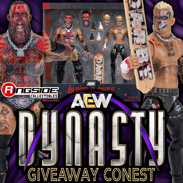 RingsideC's tweet image. 👑 AEW DYNASTY GIVEAWAY! 👑

Enter our #AEWDynasty Giveaway Contest! Prize is a Brody King vs Darby Allin #BloodAndGuts @AEW Ringside Exclusive 2-Pack!

To enter:
- Must be following @ringsidec 
- Like &amp;amp; Share THIS post
- Reply tagging three friends and let us know which match…