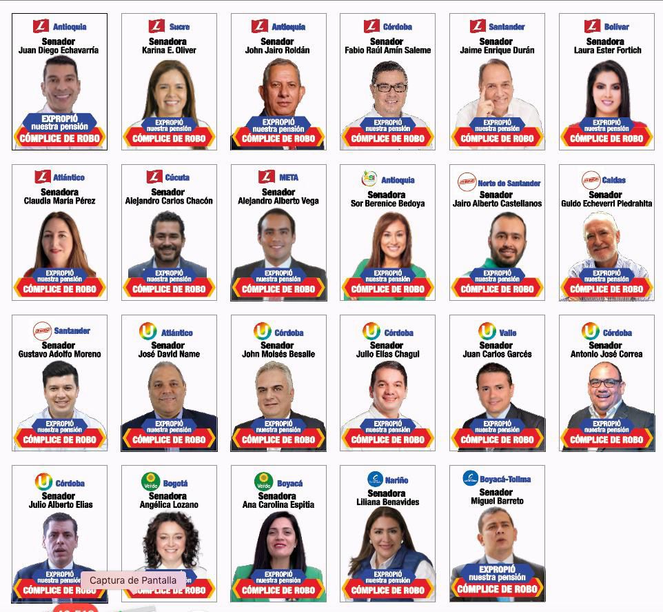 Señores congresistas, esperamos que entiendan el mensaje. NO QUEREMOS ESA REFORMA PENSIONAL. En el 2026 nos veremos en las urnas, no se les olvide. 

@JuanDiegoEcha14 @KespinosaOliver <a href="/johnjairoroldan/">John Jairo Roldán</a>
<a href="/fabioaminsaleme/">Fabio Amín Saleme</a>
<a href="/jaimeduranbar/">Jaime Durán Barrera</a>
<a href="/laurafortichsan/">Laura Fortich Sánchez</a>
<a href="/ClaudiaPerezGi/">Claudia Pérez Giraldo</a>
<a href="/ChaconDialoga/">Alejandro Carlos Chacón Camargo</a>