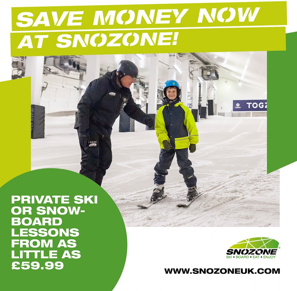 Private ski and snowboard lessons now start from as little as £59.99! Available for juniors and adults from beginner level right through to advanced! Visit snozoneuk.com to book in advance. 
#SpringSavings #specialoffer