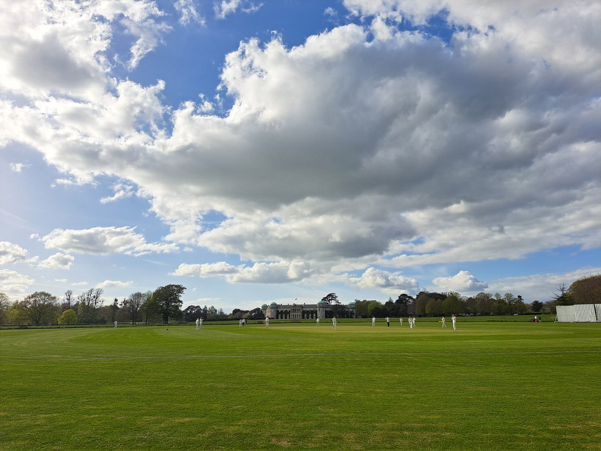 Really lovely first match of the season playing for the @AuthorsCC vs. @goodwoodcricket, despite the frostbite, wind burn and loss! What a beautiful place to play cricket