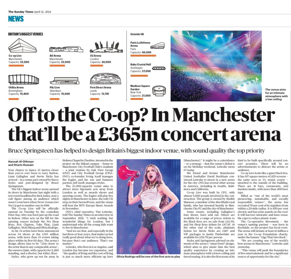 In print today: my piece on Manchester’s newest venue 🎶🎸🪩