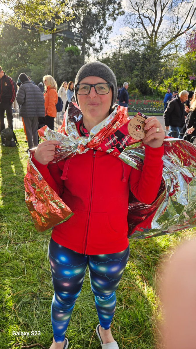 Somewhere in the middle of the 50,000 or so incredible runners @LondonMarathon today was this amazing person @Mrs_B_R_B has made it to the finish line in record time with fewer blisters & beating her fundraising target Now that IS a result GoFundHer👇 bit.ly/44987Qq