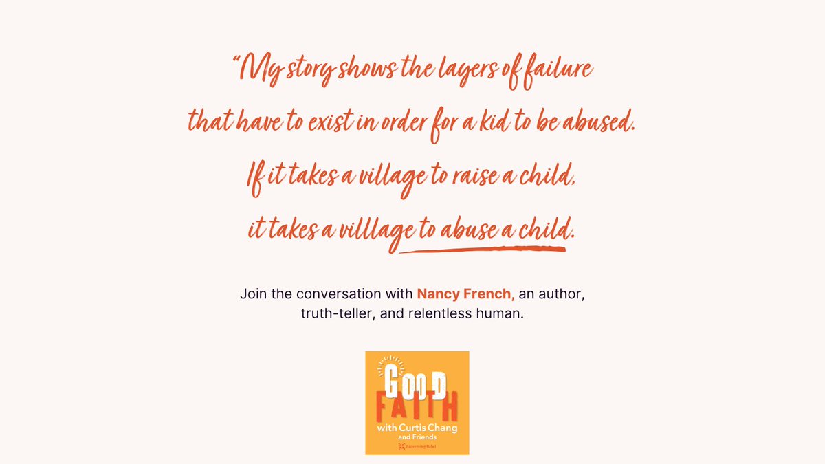 Friendships are rare and true and good. Mine with @NancyAFrench is all of these things and she joined me yesterday on @thegoodfaithpod to talk about her stunning new book. She's a truth-teller and story-teller and you won't want to miss this one. Listen in:…