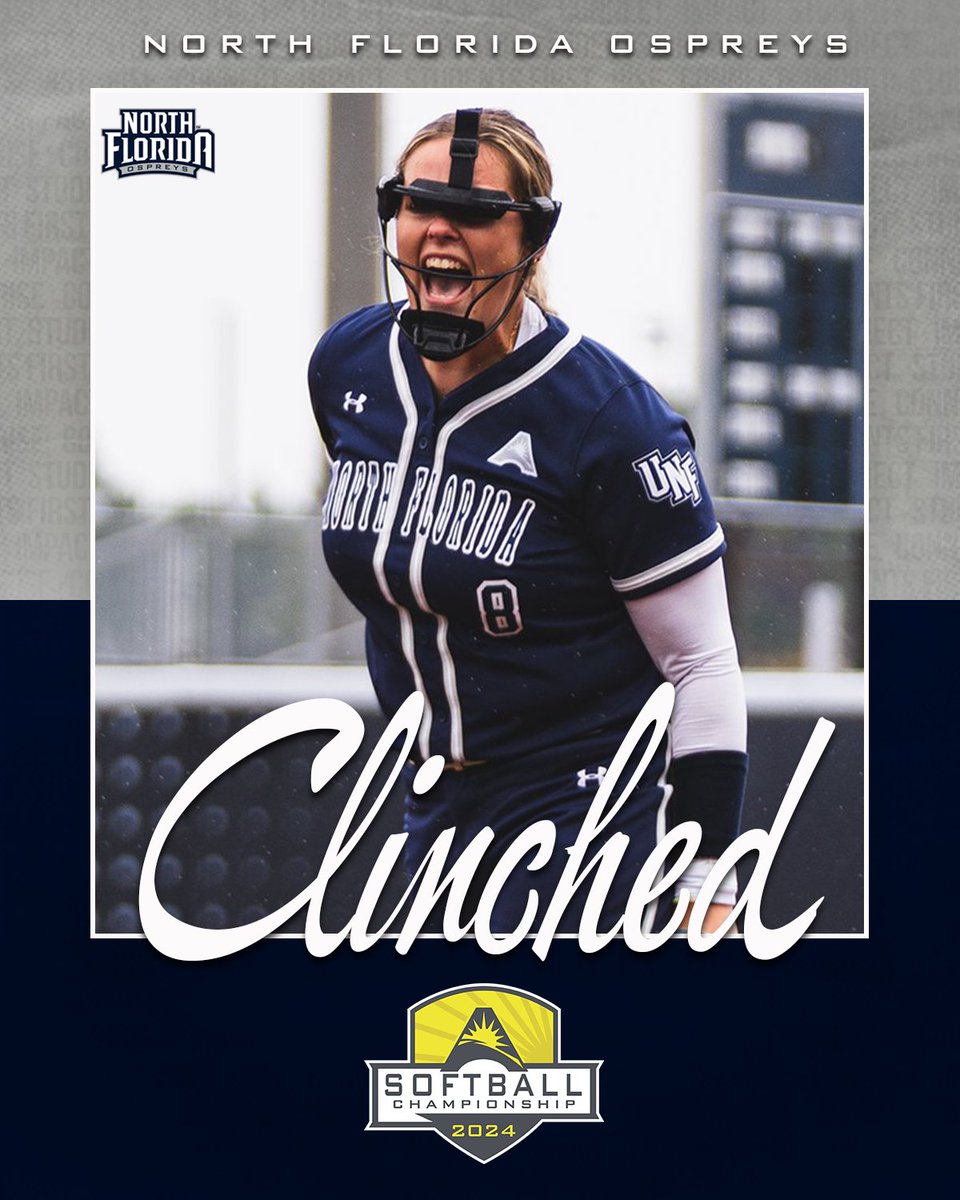 🥎𝐂𝐋𝐈𝐍𝐂𝐇𝐄𝐃🥎 The Ospreys are headed to the #ASUNSB Championship after winning the River City Rumble weekend series! 💯👏 🔗 | asunsports.org/tournaments/?i… #ASUNBuilt | #SWOOP | @OspreySB