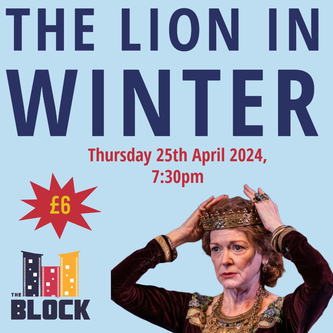 Join us on Thursday for The Lion in Winter. King Henry II's three sons all want to inherit the throne, but he won't commit to a choice. They all variously plot to force him into a decision.🎬 Tickets can be purchased online or on the door 🎟️ Refreshments included🍿