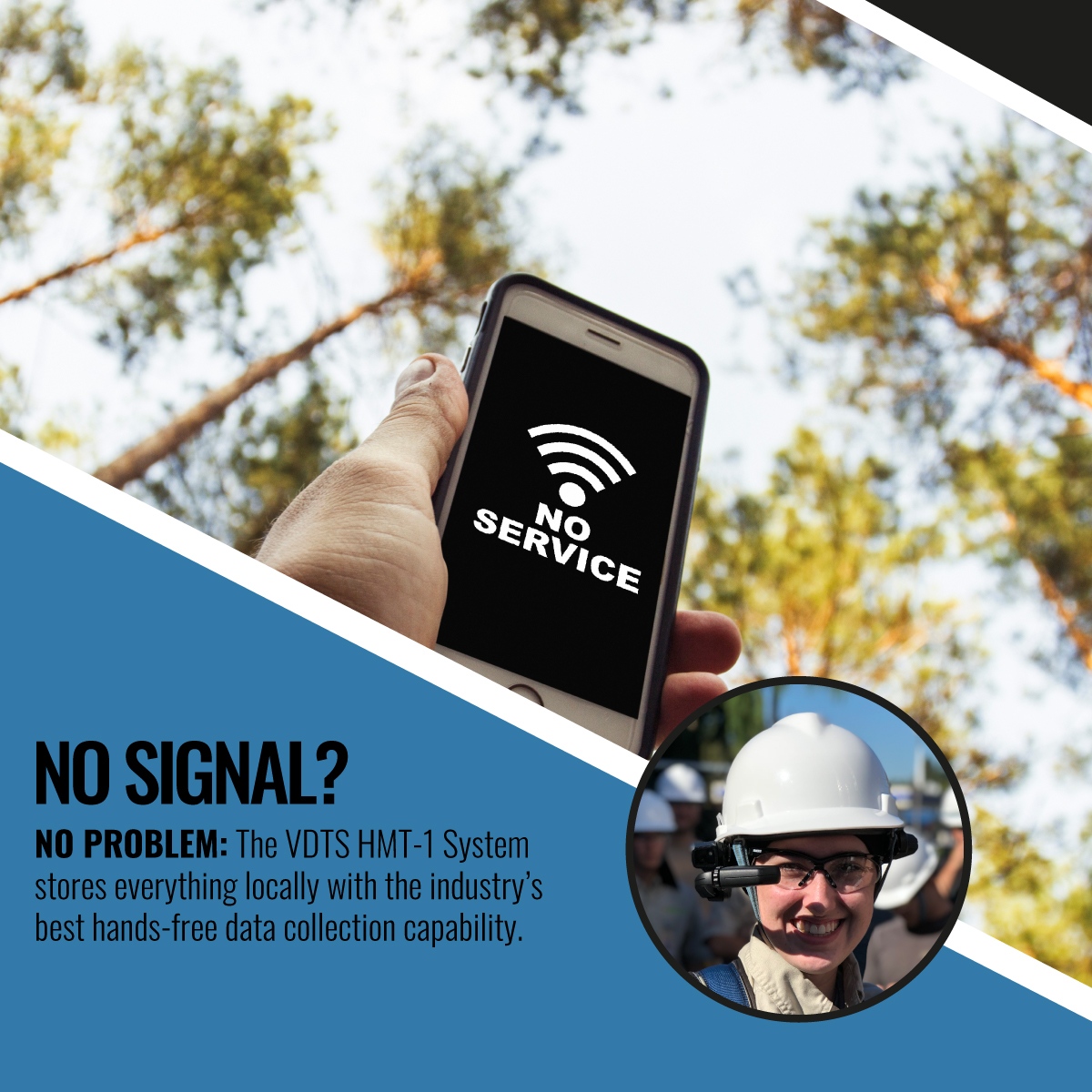 No Signal?  No Problem!

The VDTS System and Realwear Navigator™ 500 stores everything locally. Learn: bit.ly/3RLnLen

#Freeyourhands #AssistedReality #datacollection #handsfree #voicetechnology #realwear #wearabletechnology