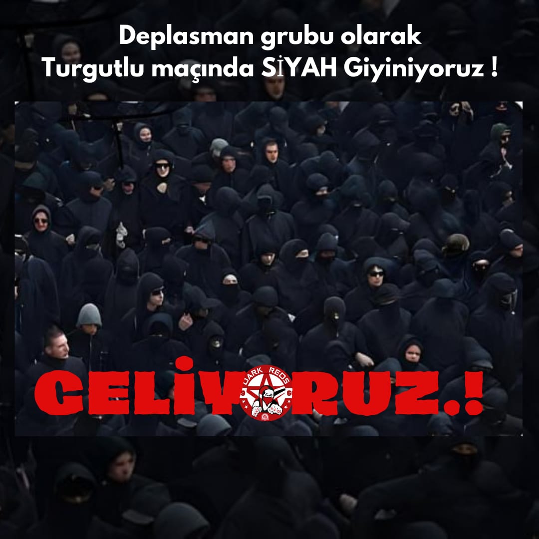 Deplasmanda 𝗦İ𝗠𝗦İ𝗬𝗔𝗛 Giyiniyoruz ! 27 Nisan Cumartesi Turgutlu deplasmanına Gidiyoruz. Tek Ses,Tek Yürek Manisa'ya ⚫🔴⚪ #şanlıpetrolspor🇲🇨 #DarkRedsGrubu #BatmanPetrolspor