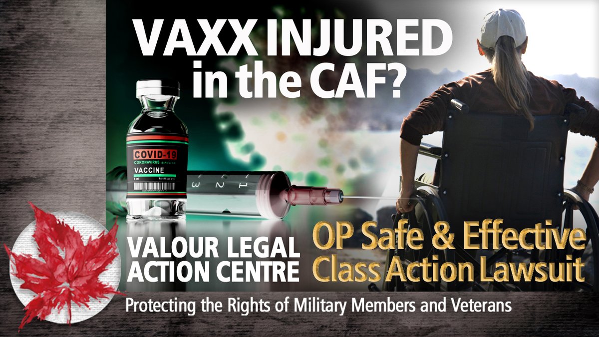 CLASS ACTION LAWSUIT ~ CONTACT US NOW! OP Safe & Effective: Have you been vaxx injured in the CAF? We are now accepting clients for the class action lawsuit. Time is limited to sign up! opsae@valourlegalactioncentre.org DONATE TODAY: bitly.ws/LVmm