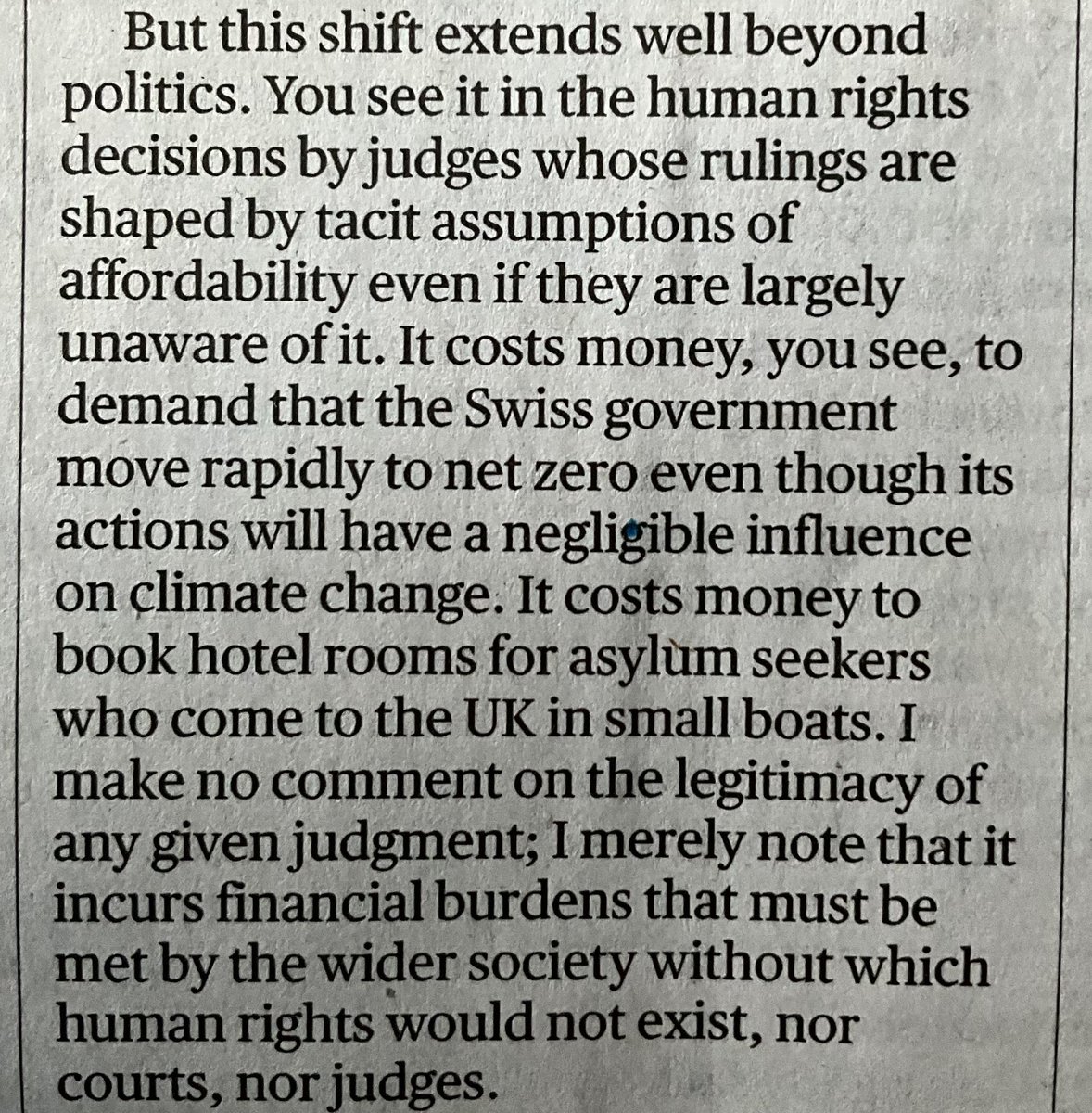 @DavidMcNab17 @BJChippindale @matthewsyed He also thinks that we can’t afford to act on climate change. He’s not even a climate change denier. It just doesn’t seem to occur to him that without a visible environment there’s no economy. And that migration might be a direct result of climate change.