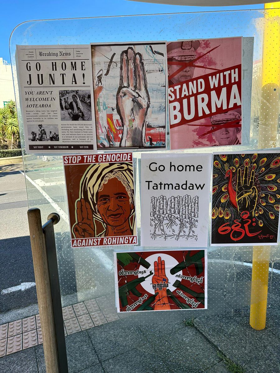 Look at what we found on the street right next to the Parliament. Kiwis’ solidarity with us ❤️ #Myanmar #springrevolution #newzealand