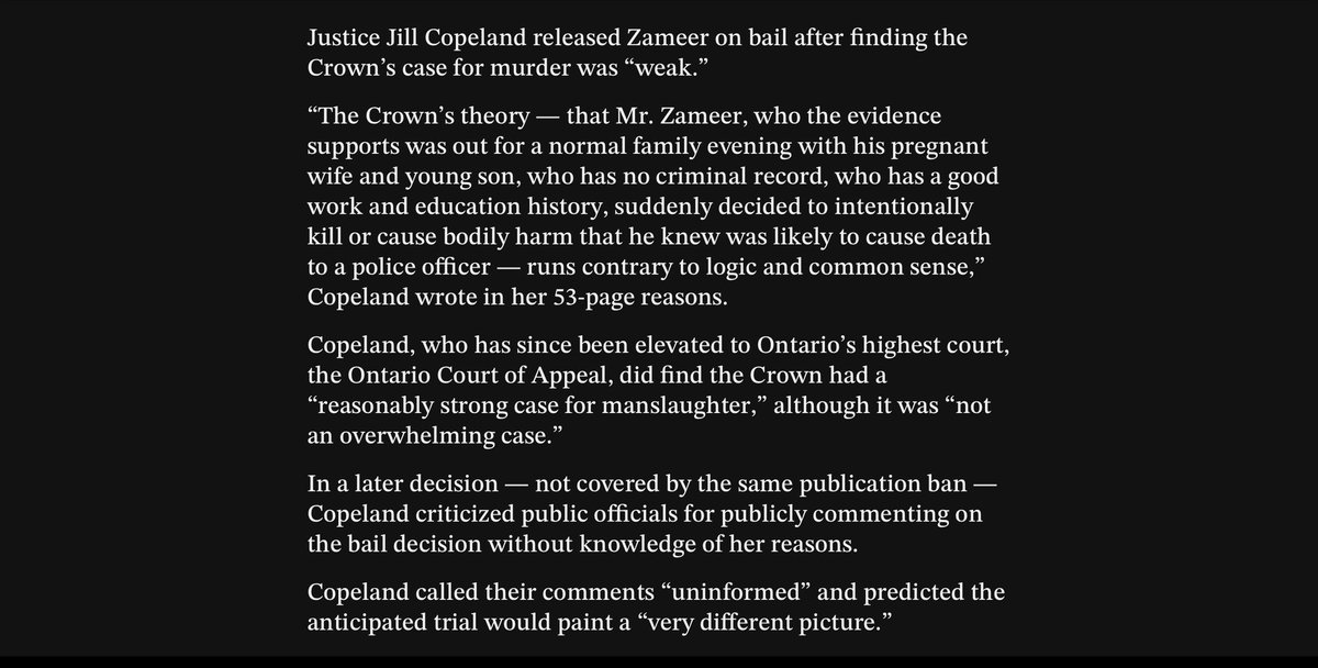 For all the stupid anti-bail fanatics out there, here’s the bail judge’s reasons for granting bail to Mr. Umar Zameer way back when - covered by the usual publication bill until now - that give the lie to all your hysterical reactions. That includes you, @fordnation & @JohnTory.