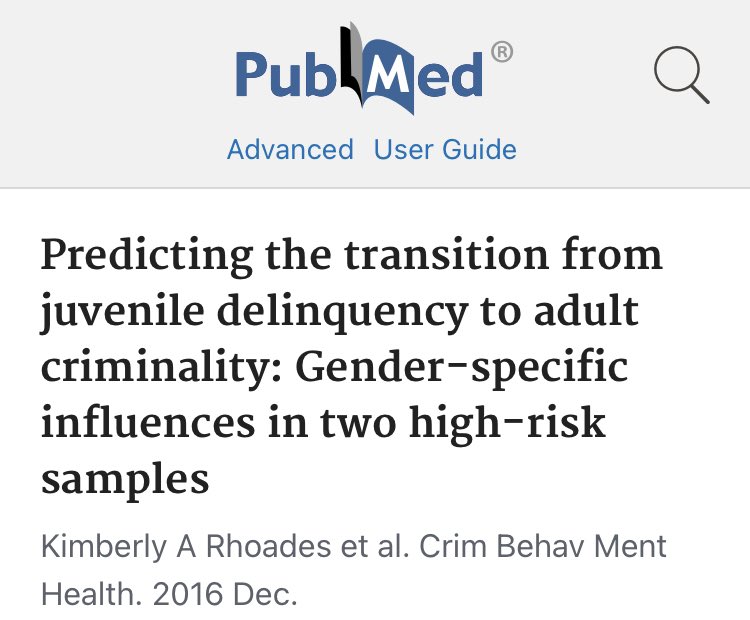 While researching I found this study on the TRANSITION between juvenile crime, it’s DESISTANCE factors and it’s BINARY relationship with regard to the TWO SEXES. Mini thread 🧵