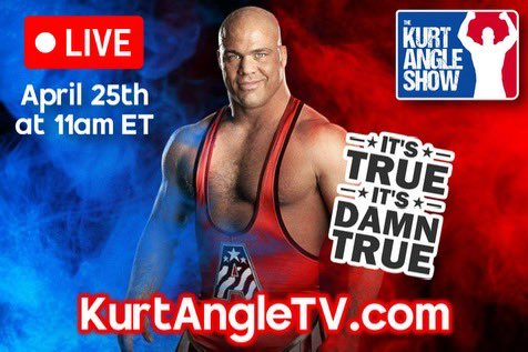 This Thursday, April 25th, @RealKurtAngle will go LIVE to answer your questions @ 11am Est. He’ll talk the #WWE Hall of Fame, WrestleMania, & give an update on what he’s been up! Subscribe & turn on those notifications right now over KurtAngleTV.com!