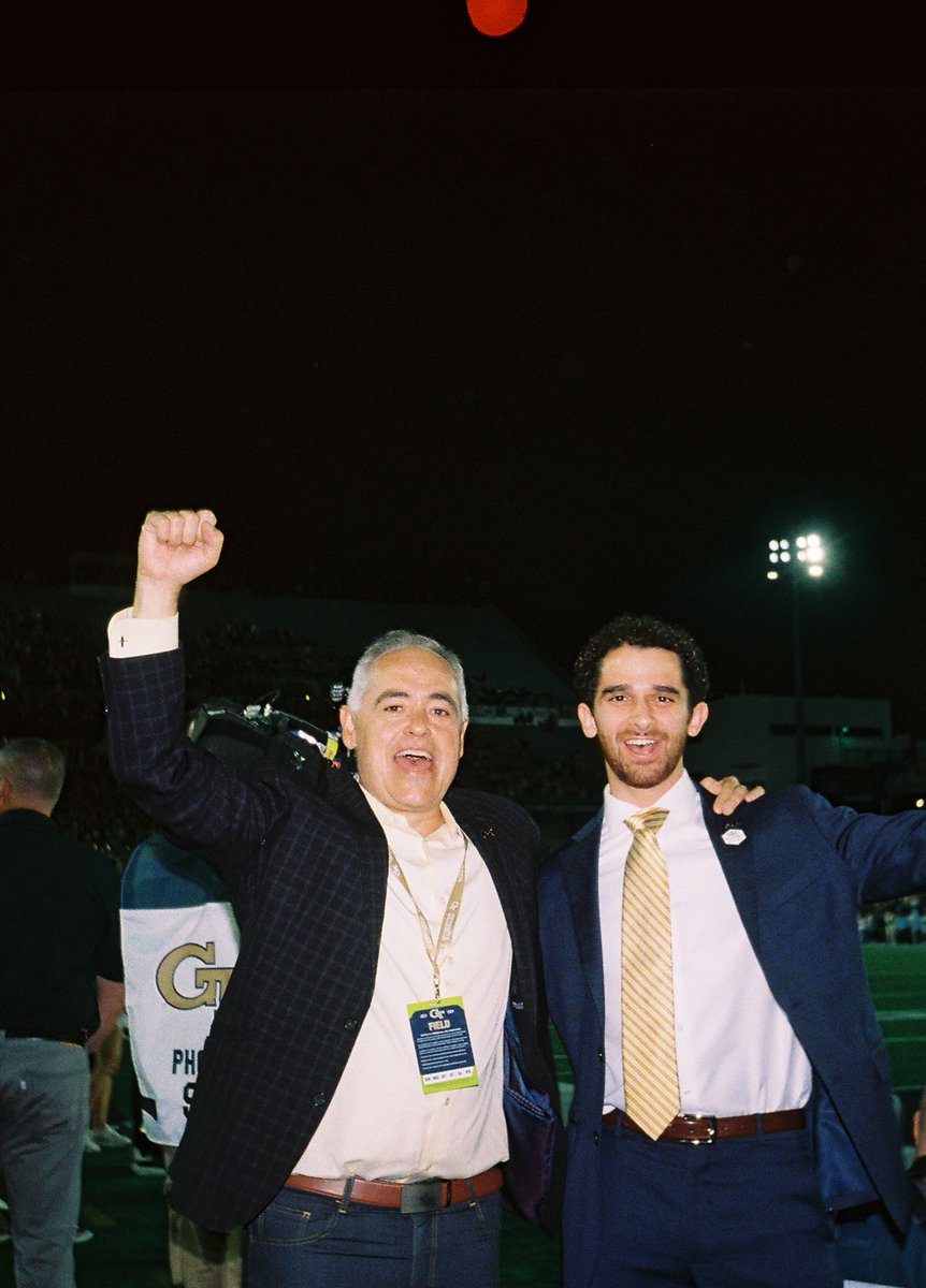 gtalumni's tweet image. Next month, Jared Abrahamian is graduating with a degree in Architecture. His standout memory was watching the Jackets beat UNC during our Homecoming 2023 football game and getting to high-five President Cabrera in the endzone during halftime.

#gtalumni #doublejacket #GT24