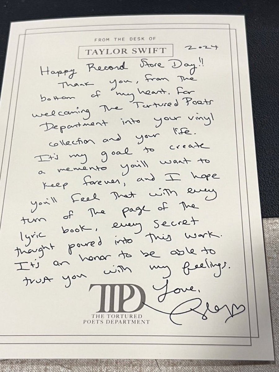 💌 | Who was lucky enough to get the handwritten letter for Record Store Day? #RSD24