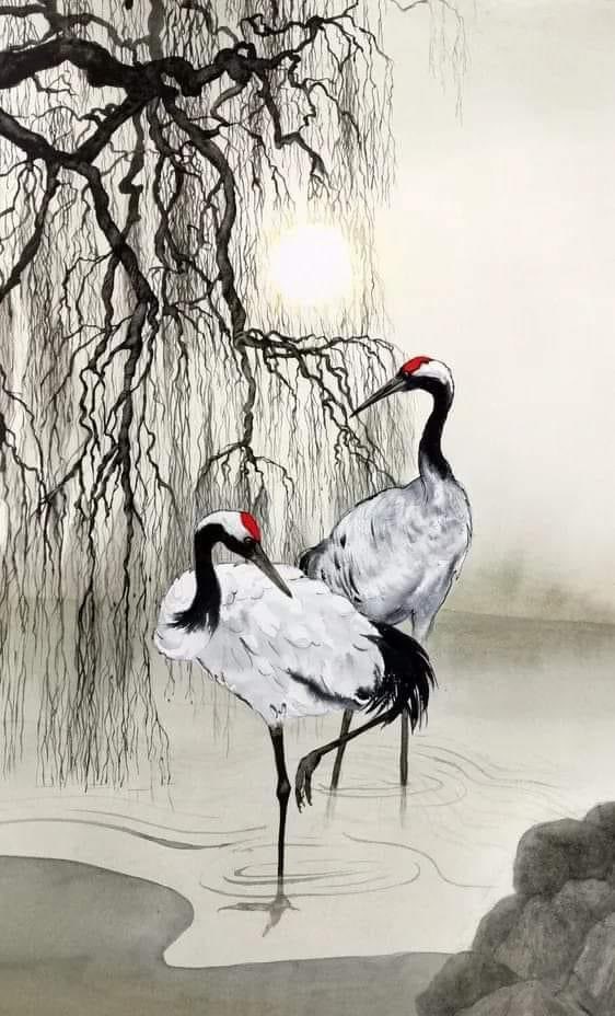 Arteymas_'s tweet photo. Olga Beliaeva (artista rusa, nacida en 1967)
"Pareja de grullas coronadas rojas japonesas", 2020.
Acuarela sobre papel, 74 × 45 cm.
Colección privada. https://t.co/9RCBGlH4s9