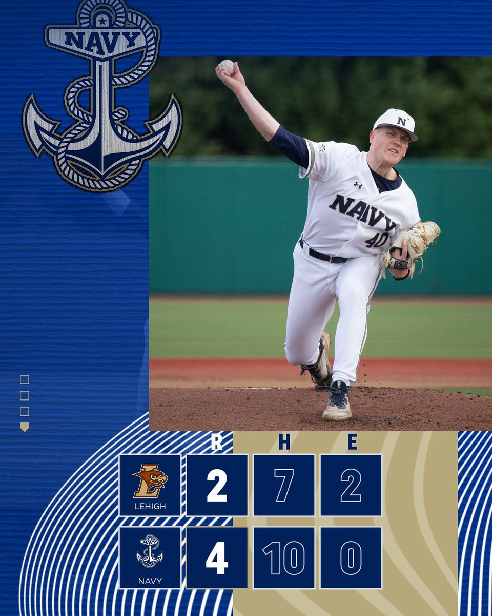 Great pitching and timely hitting help us earn our 14th league win of the season and finish off the season sweep of Lehigh. #GoNavy | @PatriotLeague