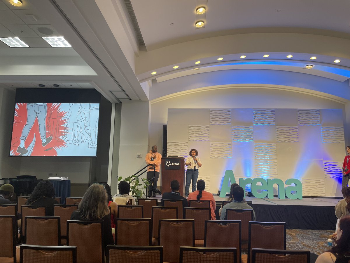 lyv_toth's tweet photo. It’s the end of @arenasummit but it might’ve been the best day! Big shoutout to @theC4AA with their Artistic Activism panel. Paraphrasing, but it’s so important to do more than just tell people to vote - there has to be soul (and community!) behind it 🎭 

#arenasummit https://t.co/owaiV2a62r