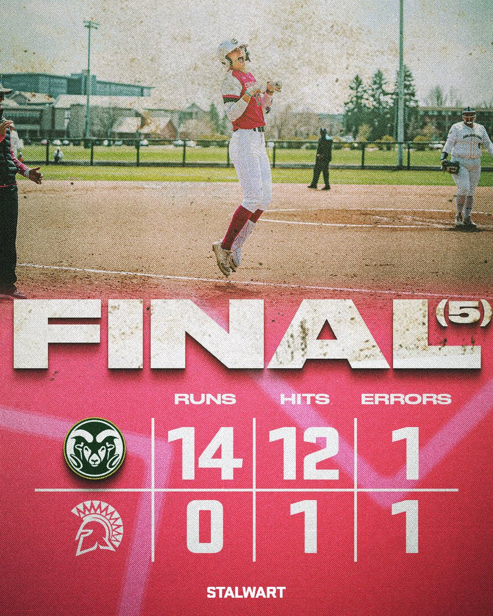 Hi Barbie👋 💖We won! 

Your Rams run rule shutout the Spartans for the second time today! 

#Stalwart x #CSURams