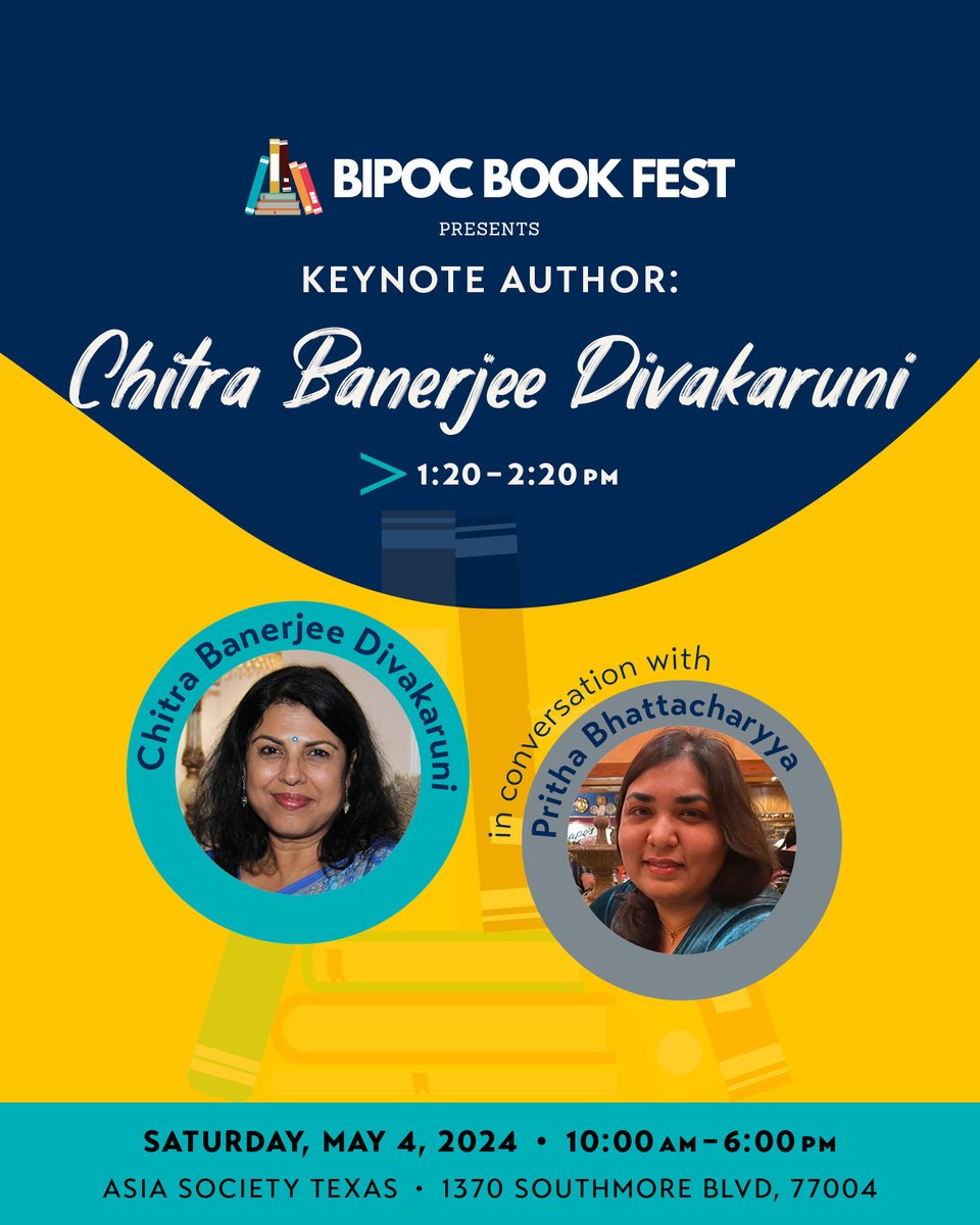 One of three keynote authors at May 4's @BIPOCBookFest, Houston's own @cdivakaruni shares her novel 'Independence.' See the full author lineup and purchase tickets for this festival and book fair presented in partnership with @InprintHouston! » asiasociety.org/texas/events/b…