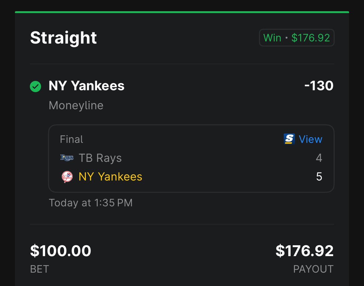 THANKS TO @ProvenWinners THIS PICK CASHED!!! 💯✅💰 #Yankees #Moneyline #Winner #BestBets