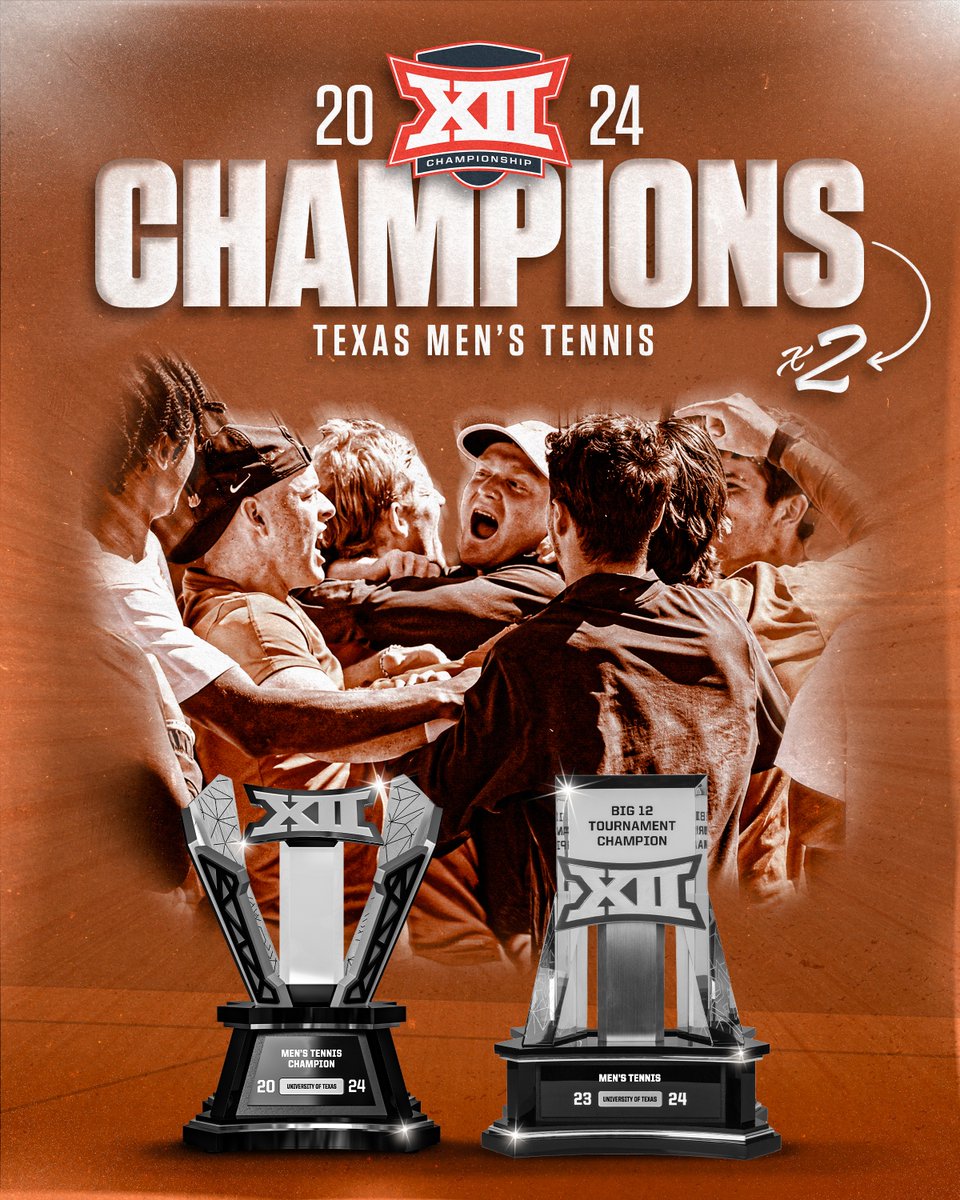 The sweep! Your 2024 Big 12 Tournament AND Regular Season Champions! #HookEm 🤘🎾 | @Big12Conference