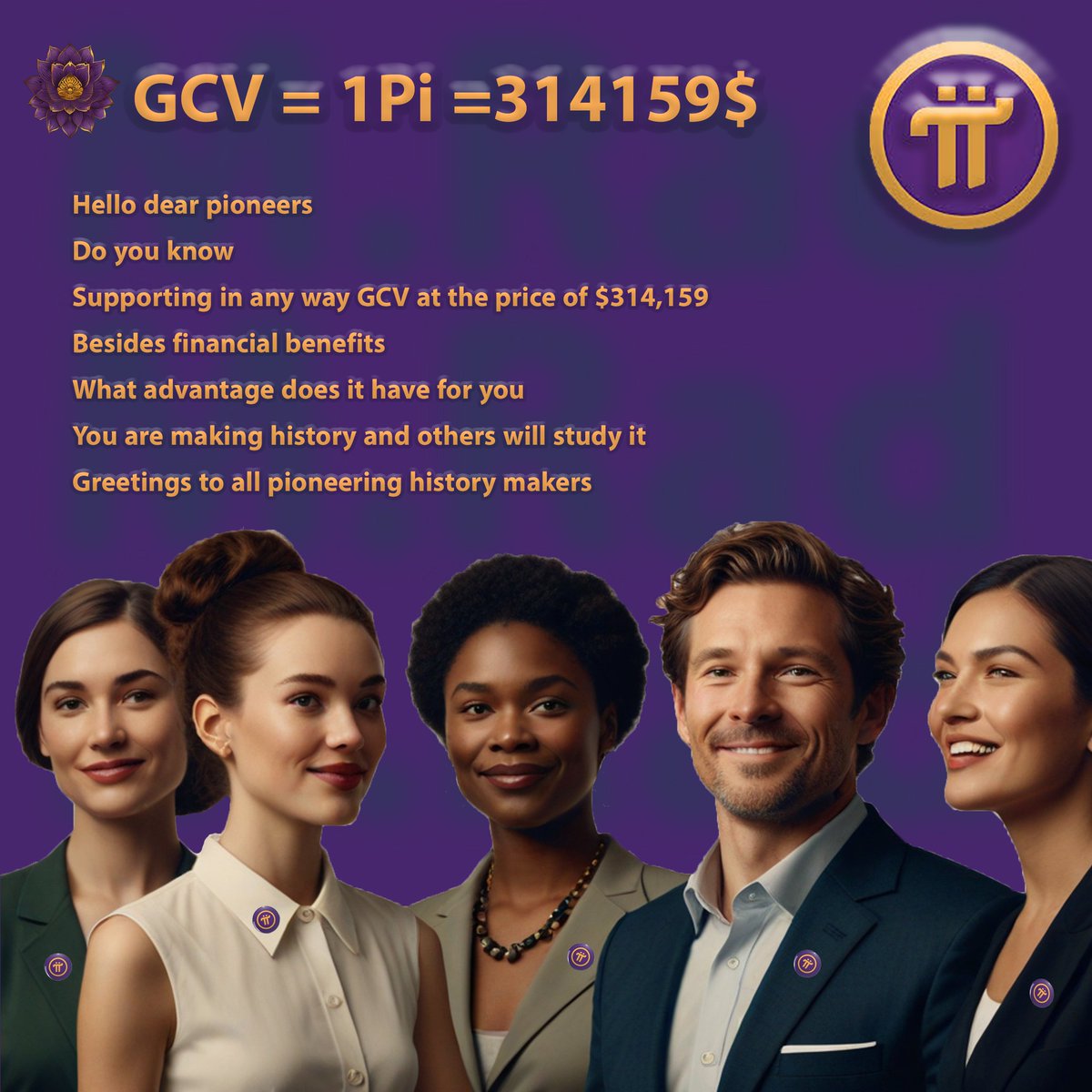 mousaviradmajid's tweet photo. Hello dear pioneers

Do you know
Supporting in any way GCV at the price of $314,159,
Besides financial benefits,
What advantage does it have for you?

You are making history and others will study it.

Greetings to all pioneering history makers.

#Pi2DayGCVOMMovement 
#GCV314159 https://t.co/Rmcppmuq3I