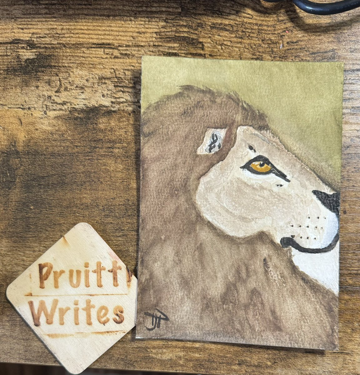 #PruittWrites #watercolor #lion #cottonwatercolorpaper #animaldrawing #bigcat #bigcats #art #americanartist